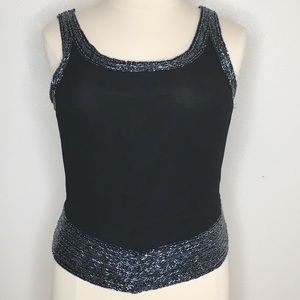 JKARA Beaded Sleeveless/Tank Evening Top - Size 16